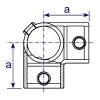 Interclamp 116 Three Way Through Tube Clamp Fitting - Technical Drawing 2