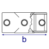Interclamp 119R Reducing Two Socket Cross Tube Clamp Fitting - Technical Drawing 2