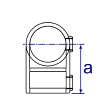 Interclamp 125 Two Way Elbow Tube Clamp Fitting - Technical Drawing 1