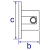 Interclamp 131 Wall Flange Tube Clamp Fitting - Technical Drawing 1