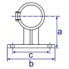Interclamp 143 Handrail Bracket Tube Clamp Fitting - Technical Drawing 2
