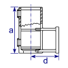 Interclamp 145 Railing Side Support (Horizontal) Tube Clamp Fitting - Technical Drawing 1