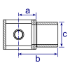 Interclamp 147 Internal Swivel Tee Tube Clamp Fitting - Technical Drawing 1