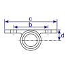 Interclamp 246 Heavy-Duty Side Palm Tube Clamp Fitting - Technical Drawing 2